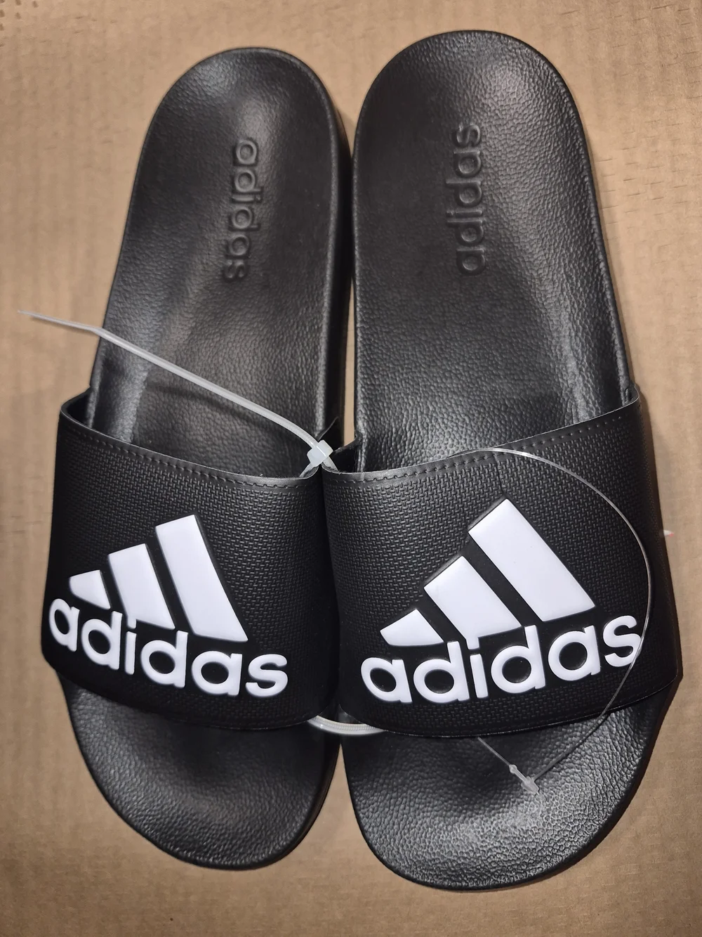 Adidas Men’s Adilette Comfort Slide Sandals - Black/White